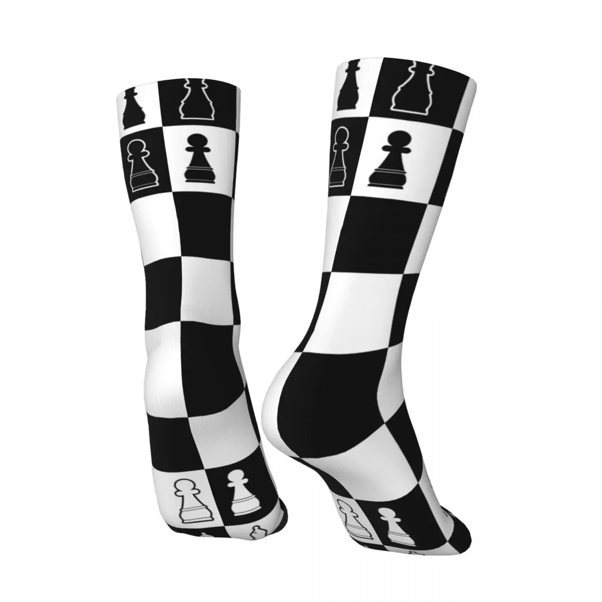 Collection Of Chess Funny Men's Socks Retro Street Style Casual Crew Sock Gift Pattern Printed