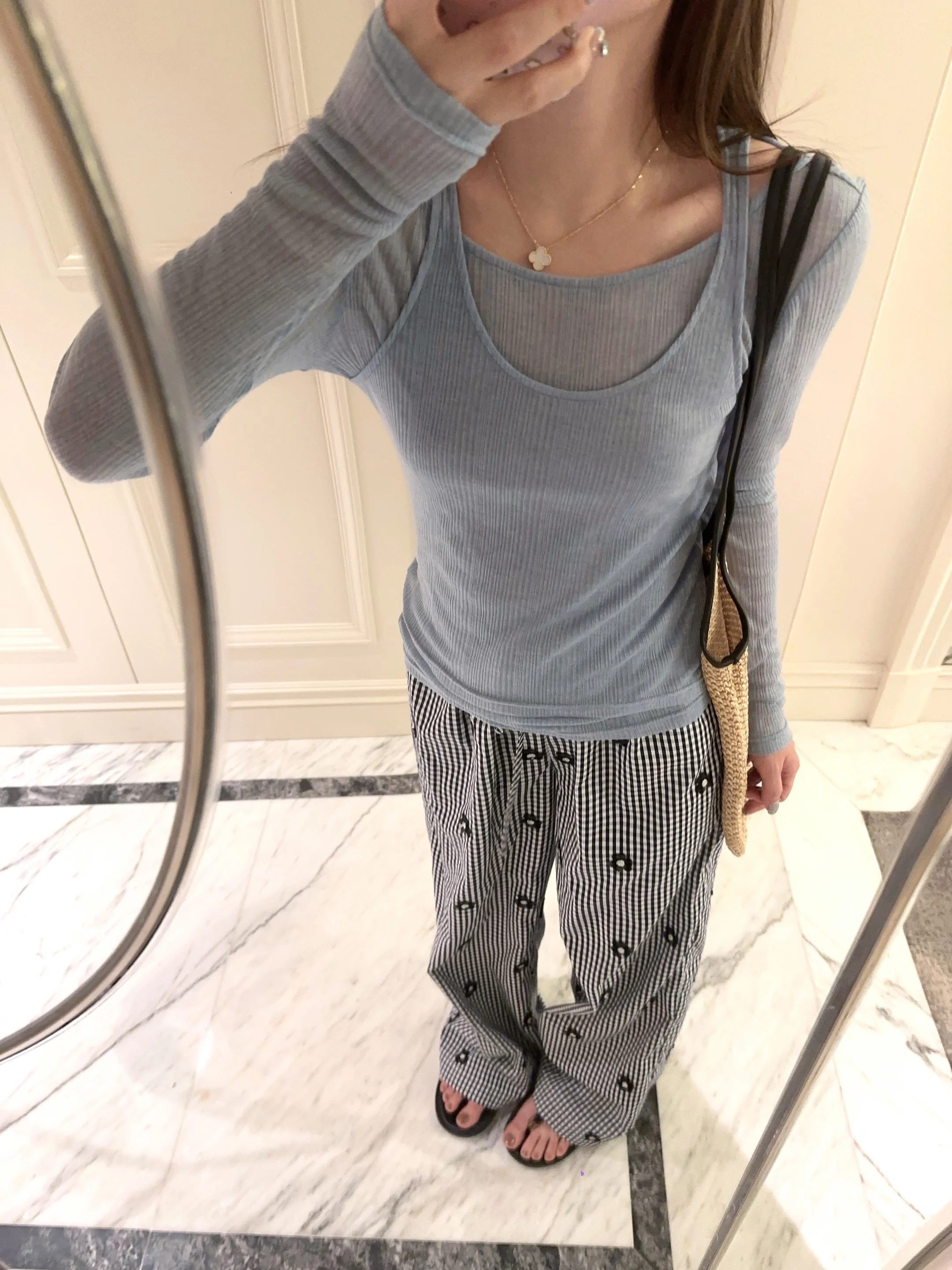 

Легкая синяя футболка Long Sve Slim Fit, комплект из двух предметов, смесь хлопка и полиэстера, круглая, повседневная одежда