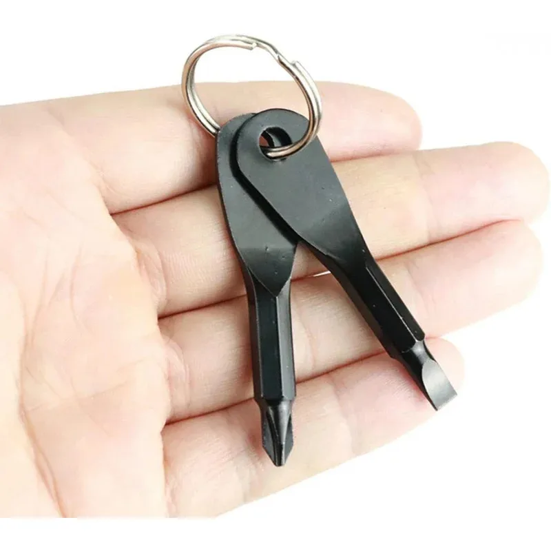 Não em estoque. fora do estoque.. Conjunto de chave de fenda de chaveiro Conjunto de chave de fenda 2 em 1 com cabeça chata e broca Phillips prático multi para