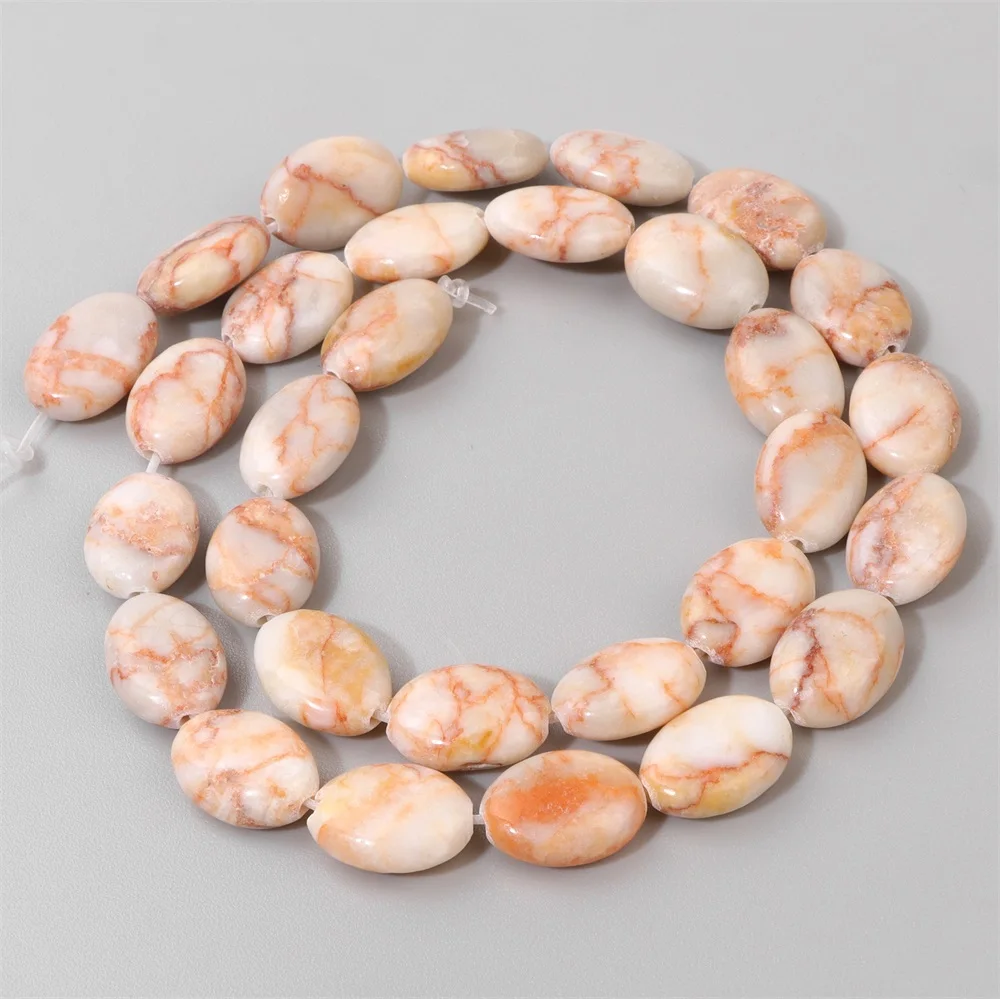 Natural Oval Shape Gemstones Bead Clear Quartzs Amethysts Tiger Eye Loose Spacer Beads For Jewelry Making DIY Accessories Supply