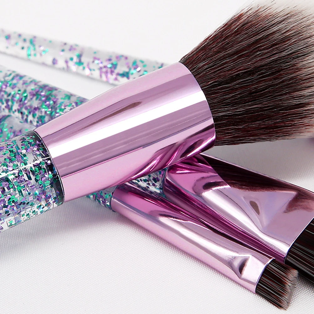 

10pcs Crystal Makeup Brush Makeup Brush For Woman Set Premium Brushes For Women Artificial Fiber Pu Bag Included
