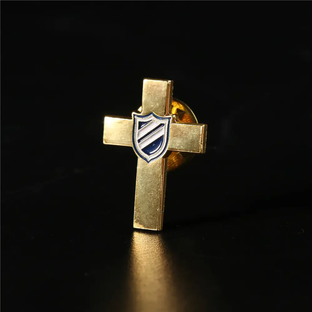 Factory customized cross badge metal badge antique cute creative crafts exquisite metal badge