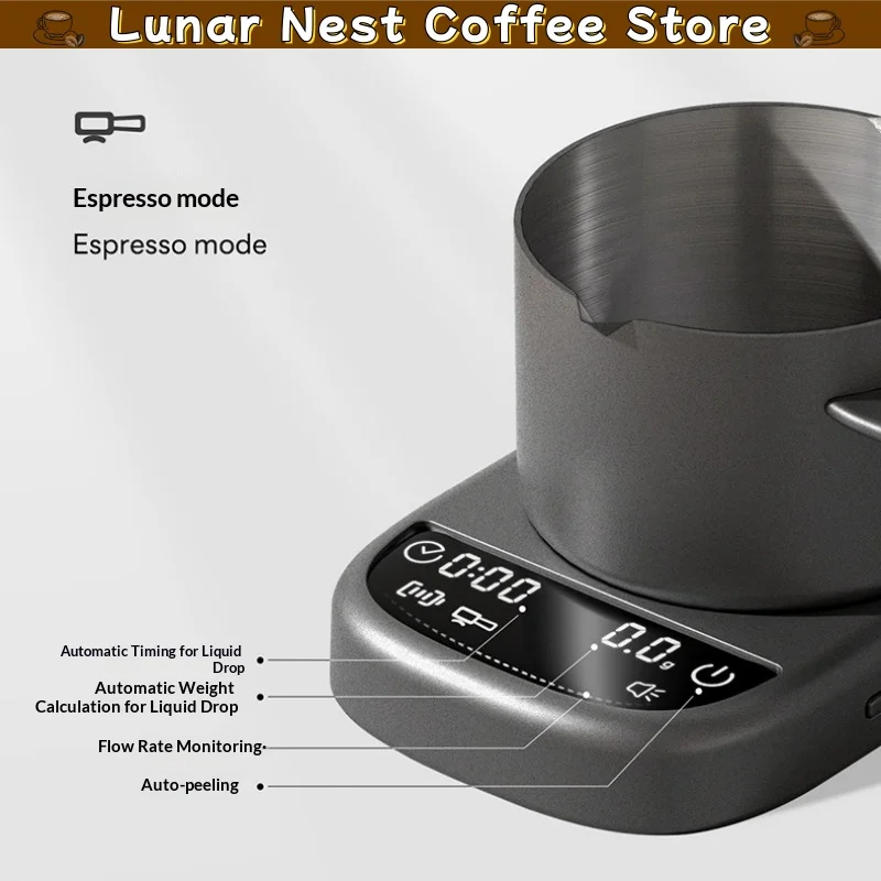Laybird 4-In-1 Magnetic Coffee Scale 0.1g Precision With Timer Flow Rate For Espresso Pour Over Smart Rechargeable Barista Gift