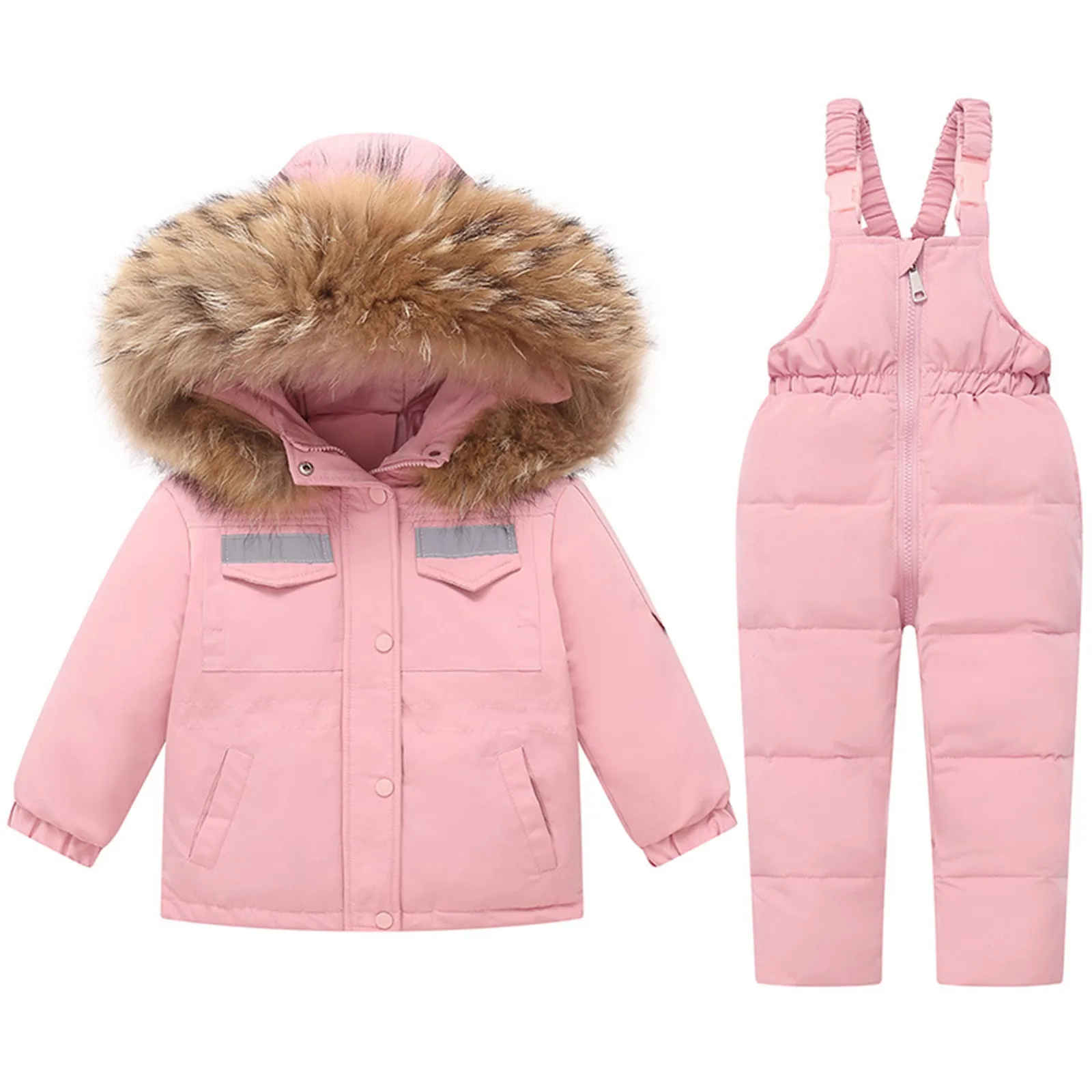 

Snowwear Children Clothing 2 pcs Sets Baby Winter Warm Down Jackets Boys Thicken hooded Coat Jumpsuit Girl Clothes Kids Snowsuit