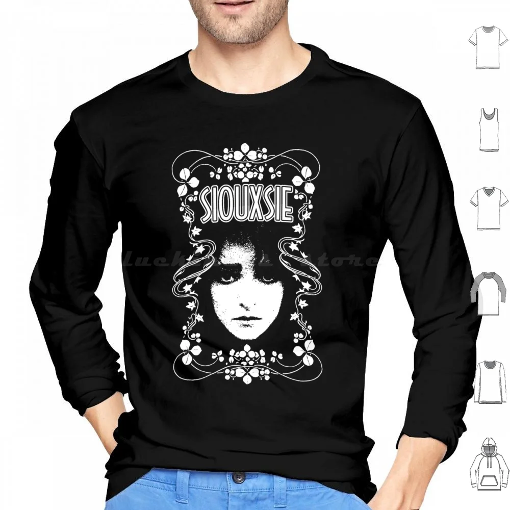 Siouxsie And The Banshees Sudadera con capucha de algodón de manga larga Siouxsie And The Banshees Siouxsie And The Banshees Manga larga Siouxsie