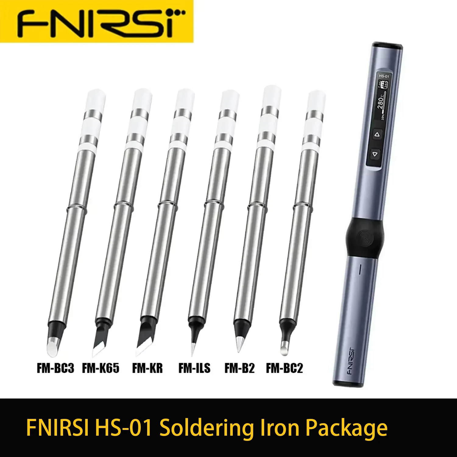 FNIRSI HS-01 Smart Electric Soldering Iron PD 65W Adjustable Constant Temperature Fast Heat Portable Soldering Iron Station Kit