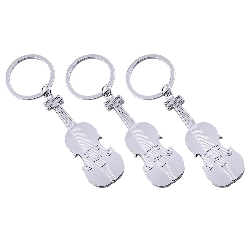 

3 Pcs Violin Keychain Keyring Musical Instrument Pendant Bag Hanging Decor Keychains Accessories Zinc Alloy Multipurpose Stylish