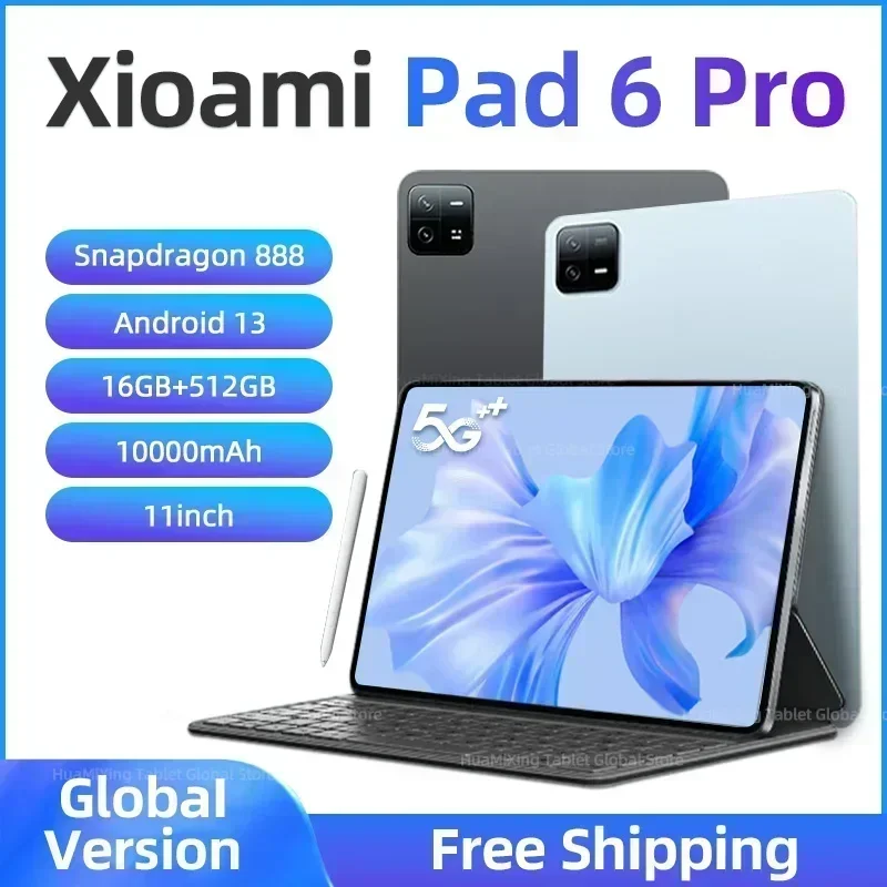 Xioa-Tableta Pad 6 Pro versión Global, dispositivo con Android 13, Snapdragon 2024, 16GB de RAM, 1TB, 5G, HD, 4K, WIFI, 888 Original