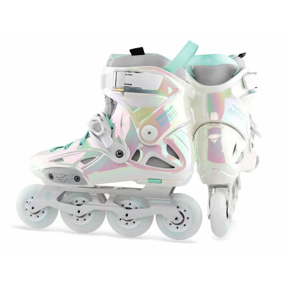 

100% Original 2023 Powerslide Imperial Inline Skates Rainbow Color Professional Slalom Roller Free Skating Shoes Sliding Patines