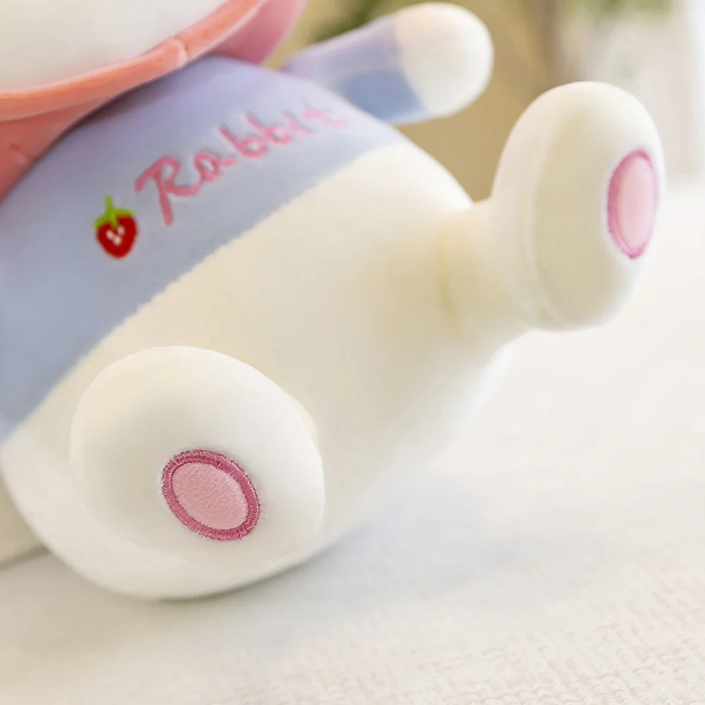 ของเล่นตุ๊กตาเด็กแรกเกิด ตุ๊กตากระต่ายสตรอว์เบอร์รี่การ์ตูน ของเล่นเสริมพัฒนาการเด็กเล็ก