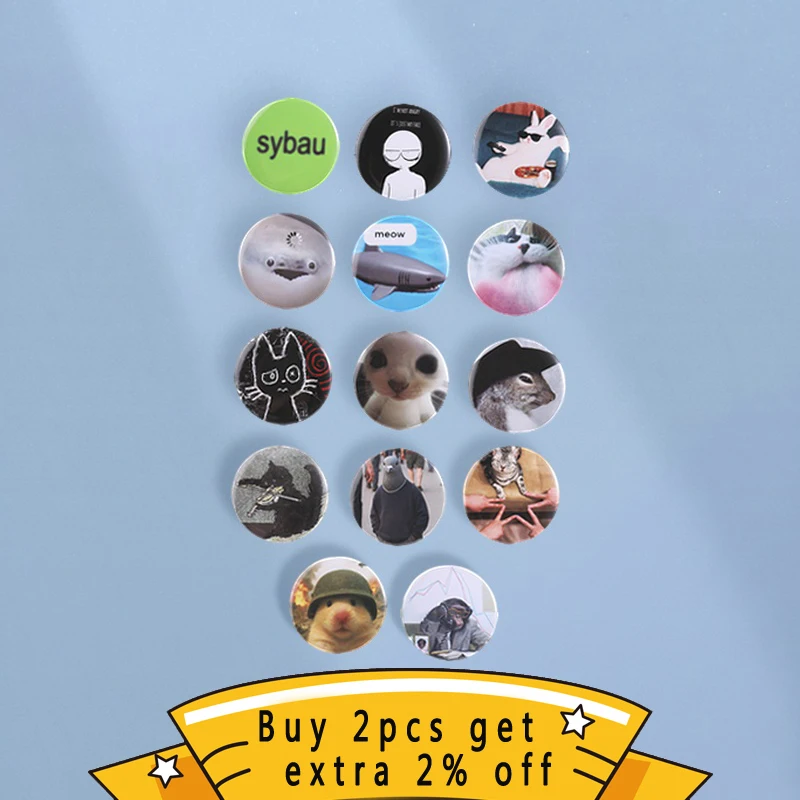 Creative Animal Lapel Pin, Funny Cute Cat Hamster Rabbit Text Pattern Badge, Fashion Accessory, Neutral Design, Gift for Friends