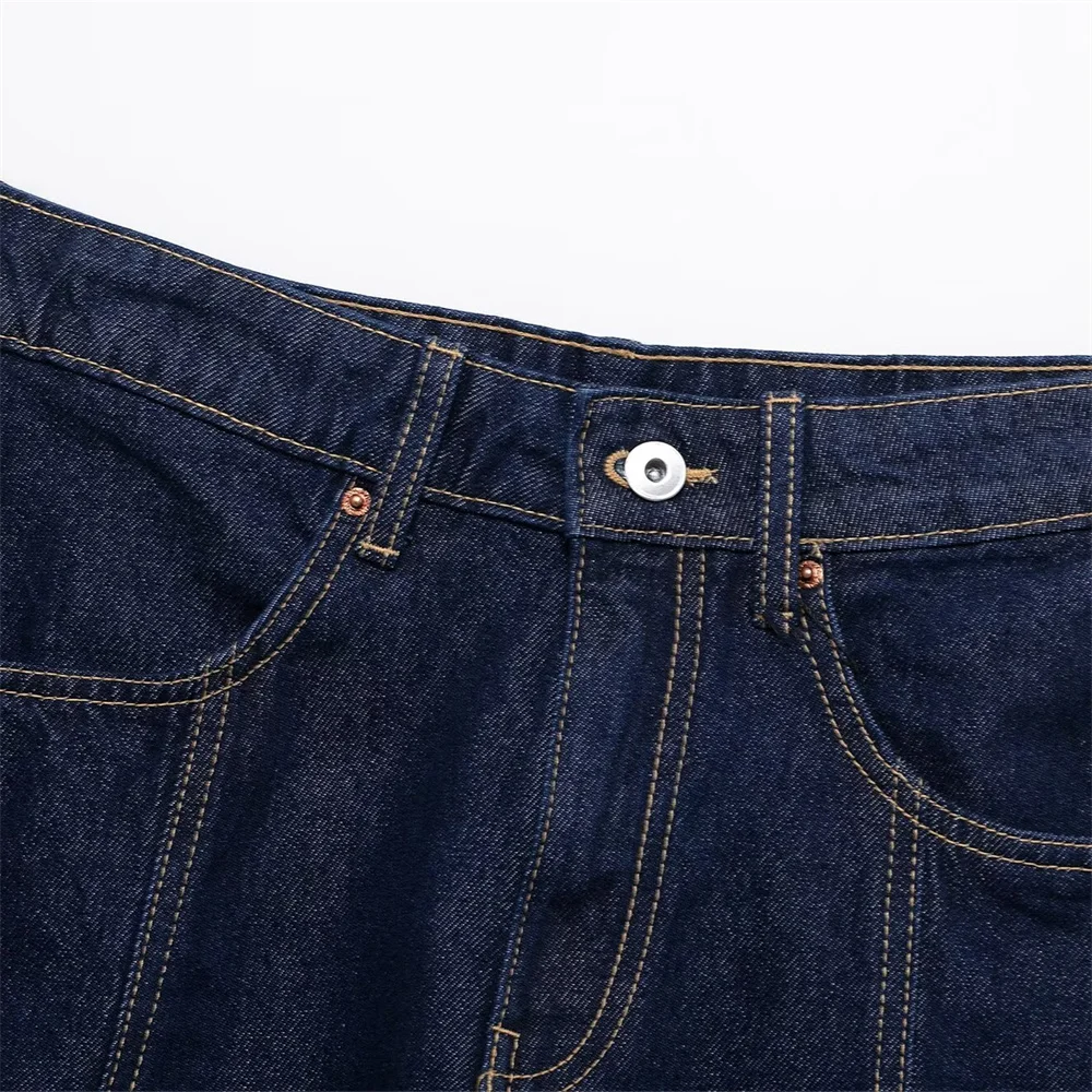 Women's Denim Mini Skirt Zipper Pocket Decoration A-line Skirt Spring/Summer New Casual Women's Half Skirt