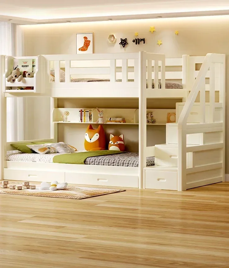 Simple adult bunk bed, high and low mother and child, small unit elevated, two-story children's slide