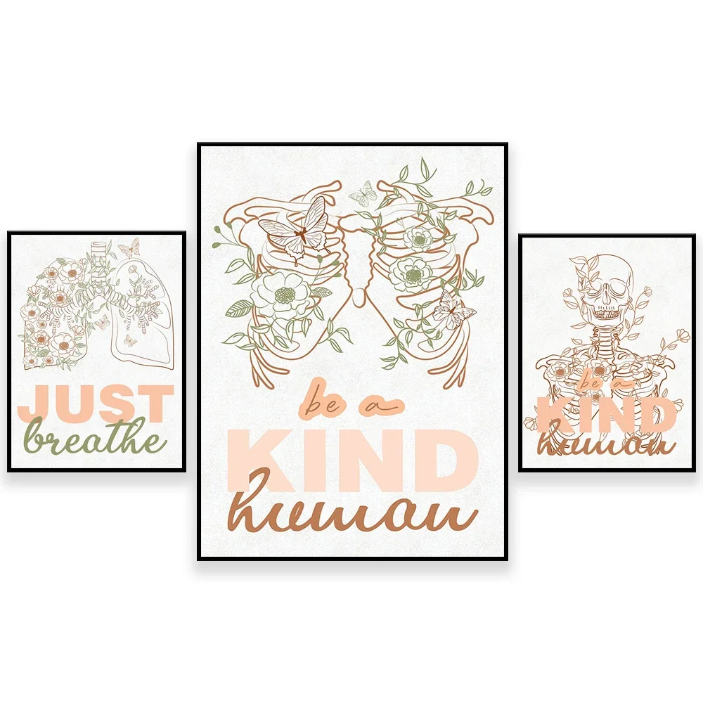 just breathe quotes, be a kind human life quote prints, life quote art, Art design print, modern home decor, boho poster
