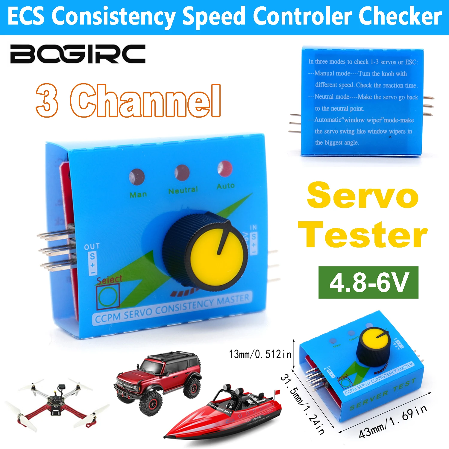 Servo Tester 3CH Ec…