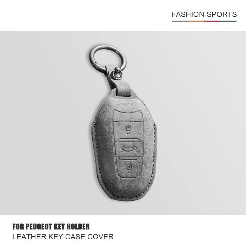 

Leather Car Key Case Cover For Peugeot 308 408 508 Citroen C4L C6 C3-XR Picasso DS3 DS4 DS5 Car Key Shell Keychain Accessories