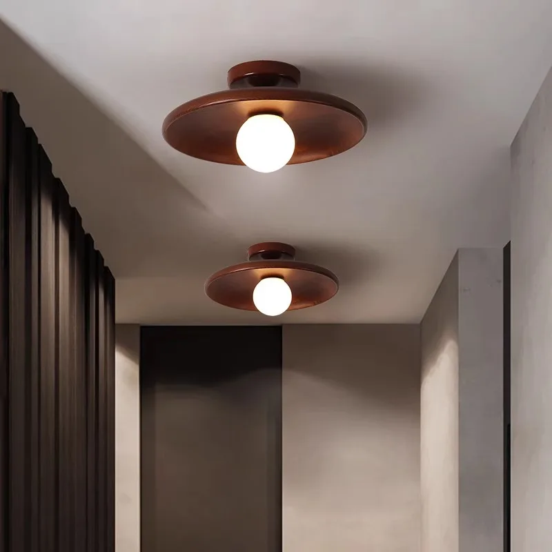 Plafonnier Led suspendu en bois au design moderne, luminaire décoratif de plafond, idéal pour un couloir, un balcon, une chambre à coucher ou une entrée lustres de plafond applique murale lustres salon lustre cuisine