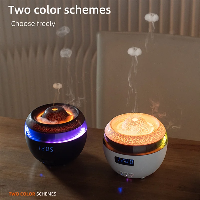 A84G-Dynamic Humidifier Home Desktop Digital Display Clock Wireless Remote Control Essence Oil Aromatherapy Machine EU Plug
