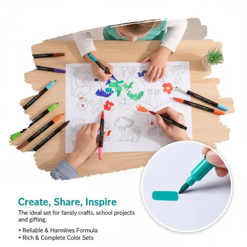 24/48/72/96/120 Colors Dual Tip Acrylic Paint Markers Pens Set - Perfect For Rock Painting, Wood, Fabric, Glass, Canvas, Drawing