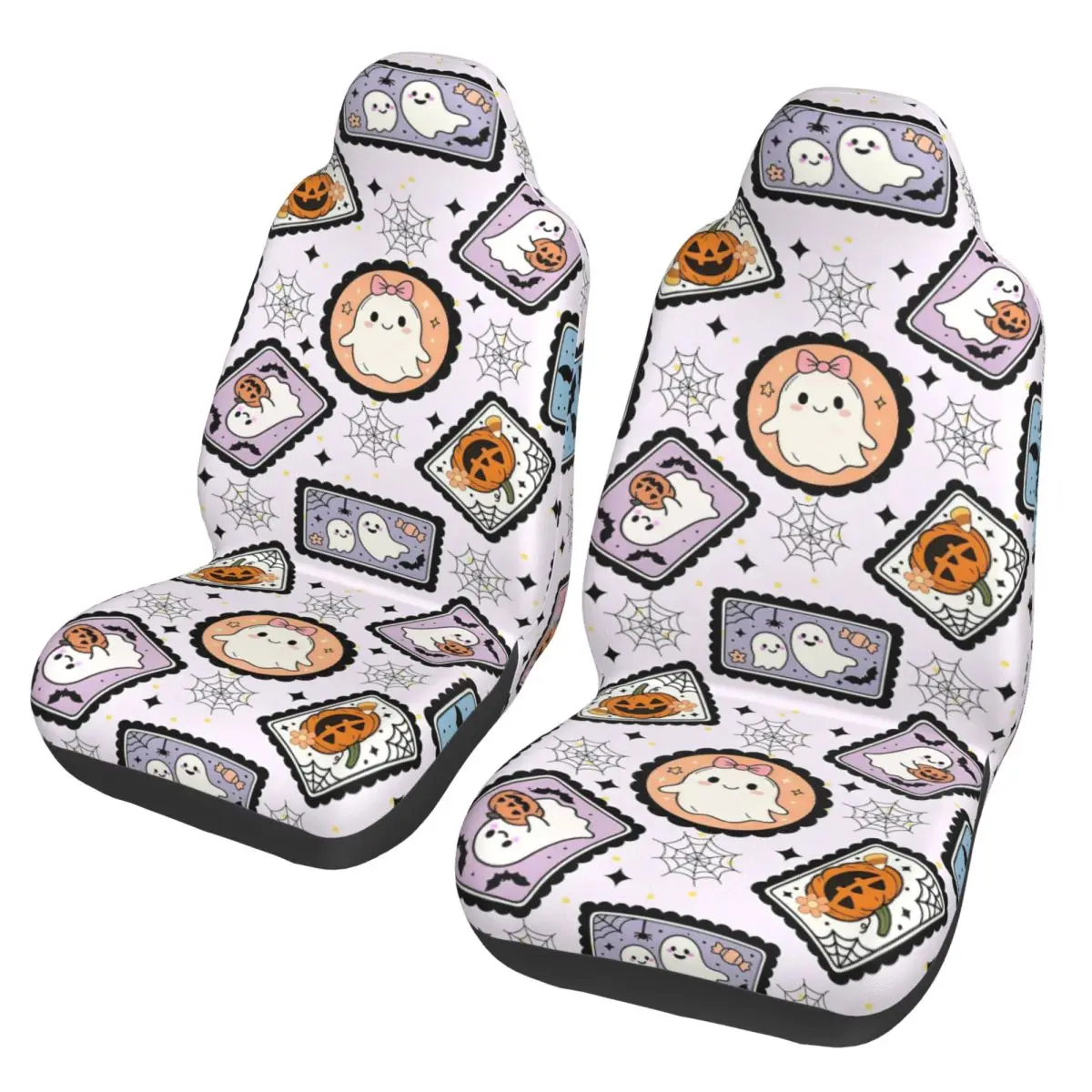 Halloween Pattern Cute Ghosts Pumpkin Universal Car Seat Cover Four Seasons Women Car Seat Protection Covers Fiber Hunting