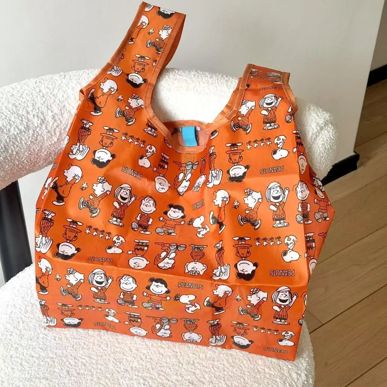 อะนิเมะการ์ตูน Snoopy กระเป๋าช้อปปิ้งเหรียญขนาดใหญ่กระเป๋าสตางค์แบบพกพาร้านขายของชําน้ําหนักเบาซูเปอร์มาร์เก็ตกระเป๋าถือกันน้ํา