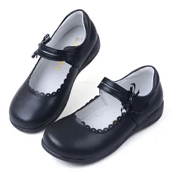 Children Student Black Leather Shoes For School 3-17Years Old Kids Performance Dress Shoes Girls Princess Shoes Soft comfortable