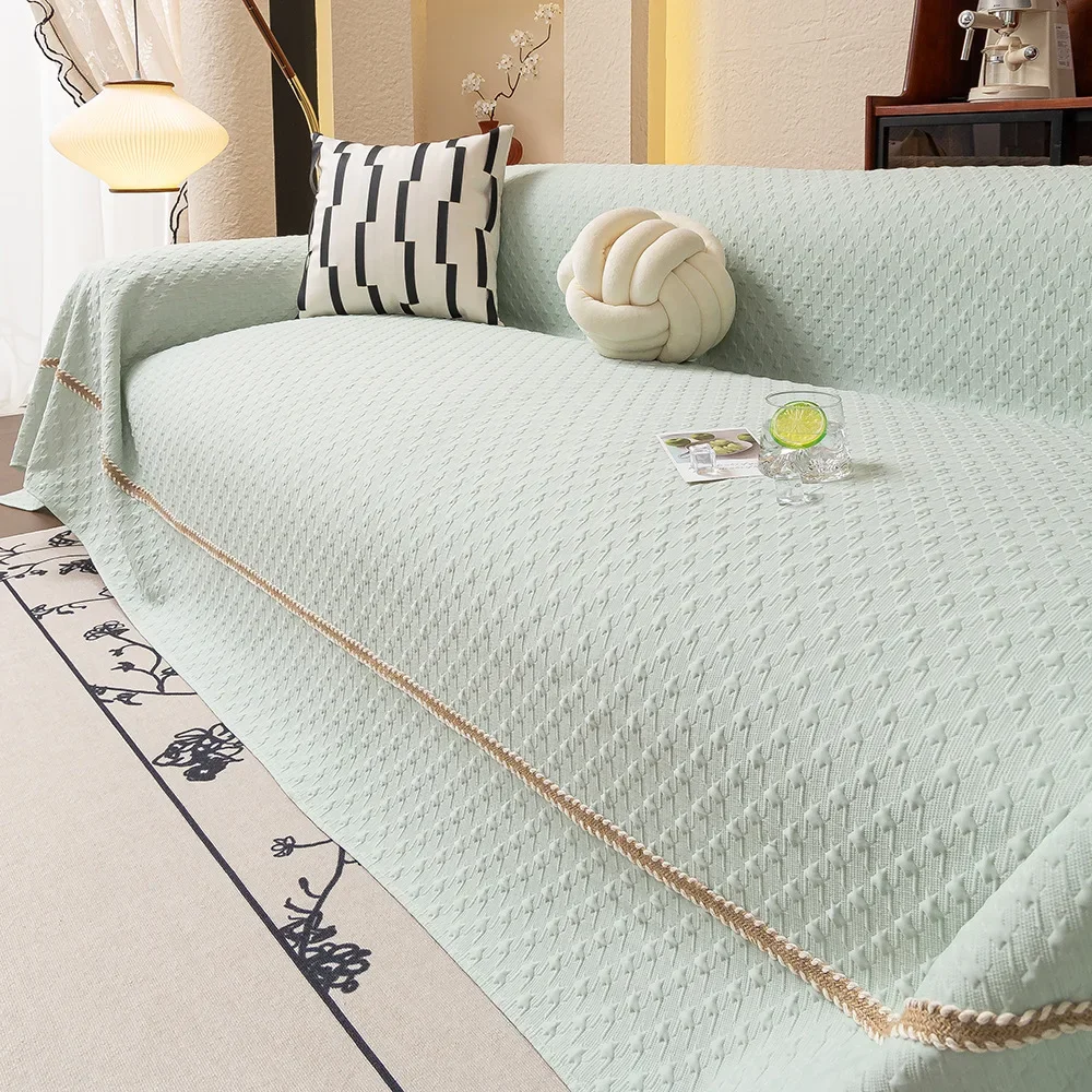 Summer Cooling Ice Silk Sofa Towel for Living Room Multifunction Sofa Blanket Protector Cover Universal All Inclusive Cushion