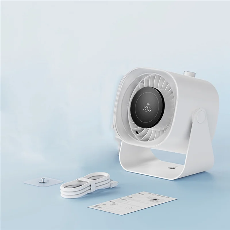 

B98A-Ультра-тихий небольшой настольный вентилятор с цифровым дисплеем — идеально подходит для офисных настольных компьютеров или настенного крепления