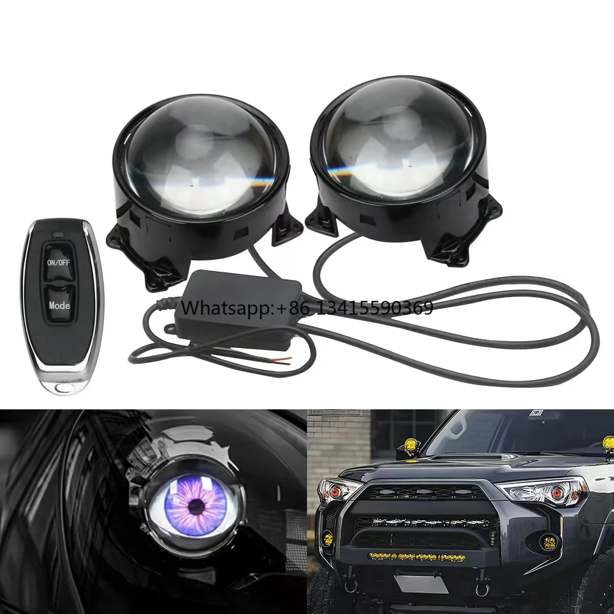 

Ultra Bright Universal LED Demon Eye Headlights Durable Eagle Eye Lens Plug and Play for Off Road Truck SUV Car Lighting Upgrade