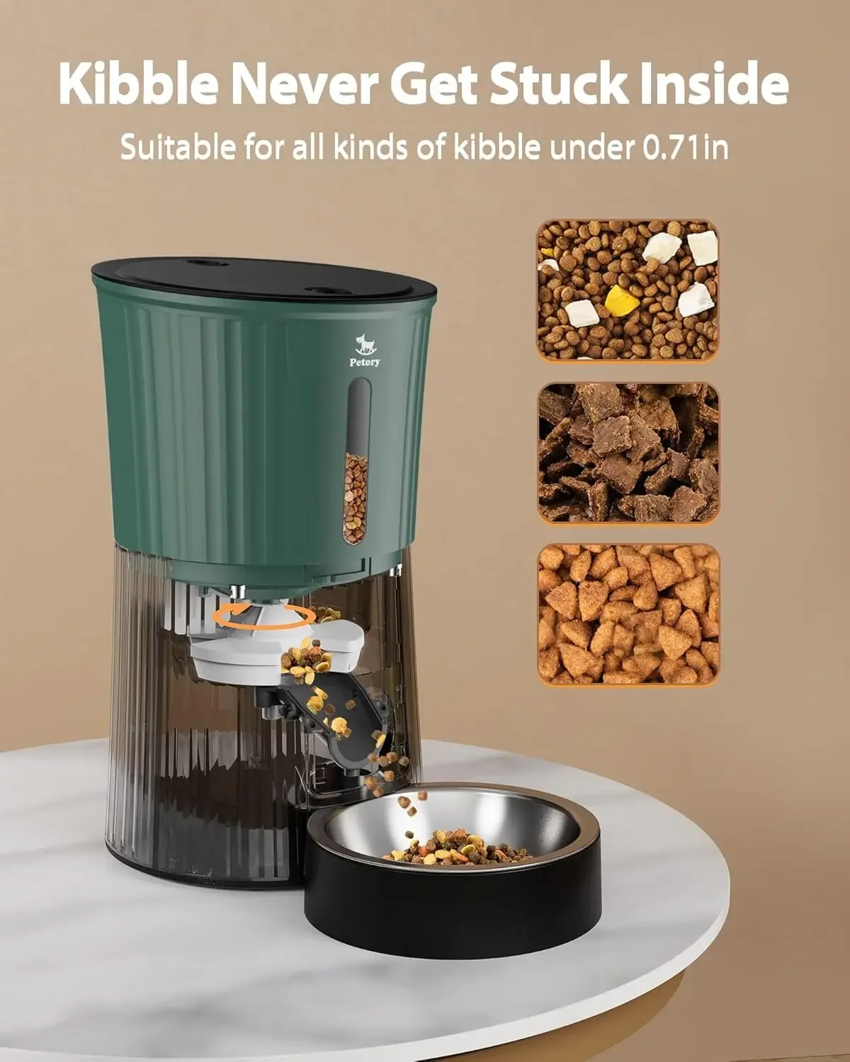 Timed Automatic Cat Feeders - 4L Programable Dry Food Dispenser for Cats and Small Medium Dogs 6 Meals with Desiccant Bag