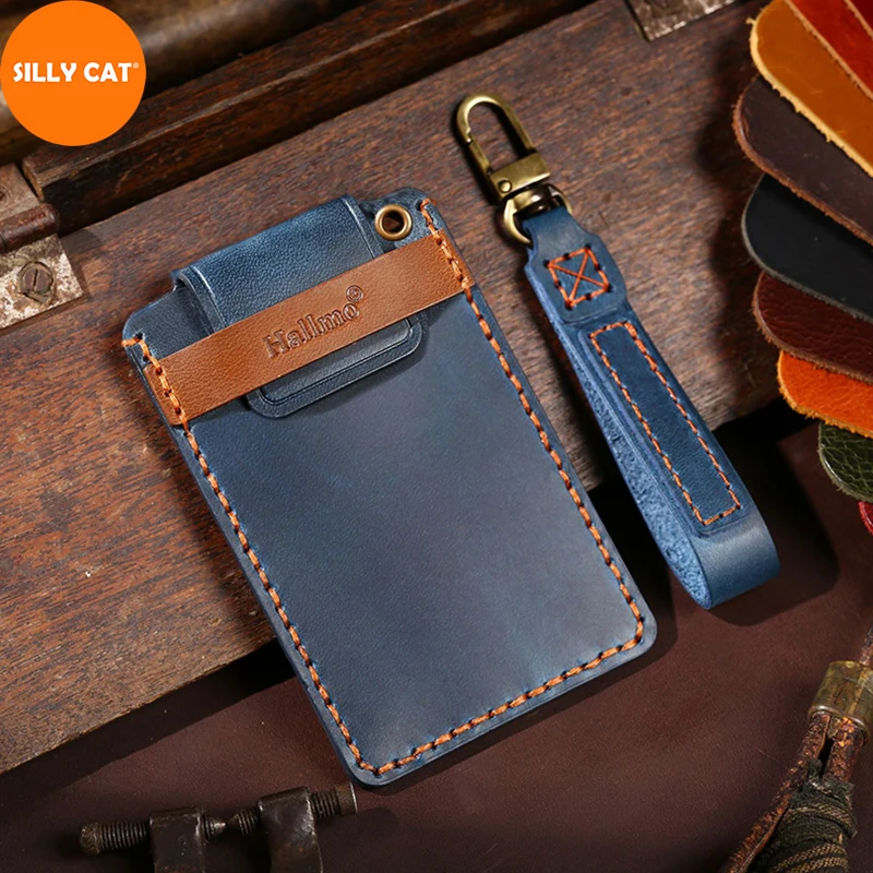 

Top layer Leather Full Protect Card Car Key Cover Case Protect Cover Suitable For Tesla Model 3 Model Y Card Key Cover Case