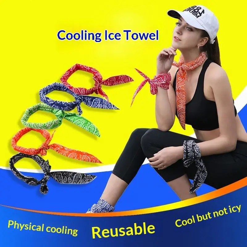 【CC】Pet Cooling Ice Scarf Breathable Heat Resistant Adjustable Collar Bib For Dogs Cats Pet Supplies