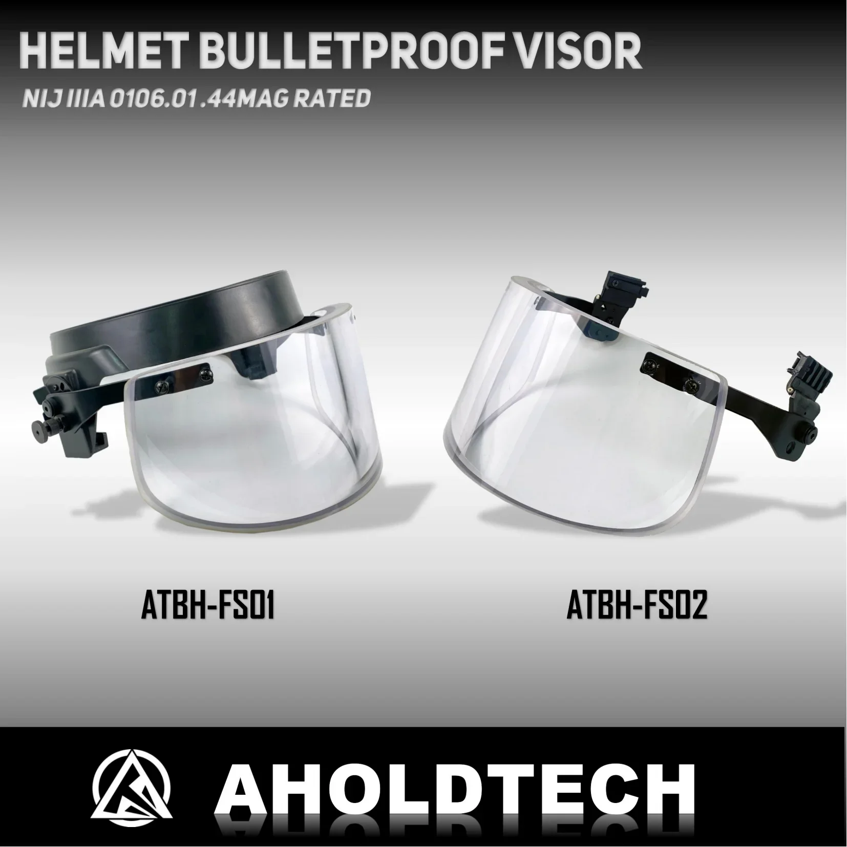 Aholdtech Bulletproof Face Shield NIJ IIIA Tactical Bulletproof Visor FAST MICH Tactical ARC Rail PASGT Helmet Bulletproof Visor