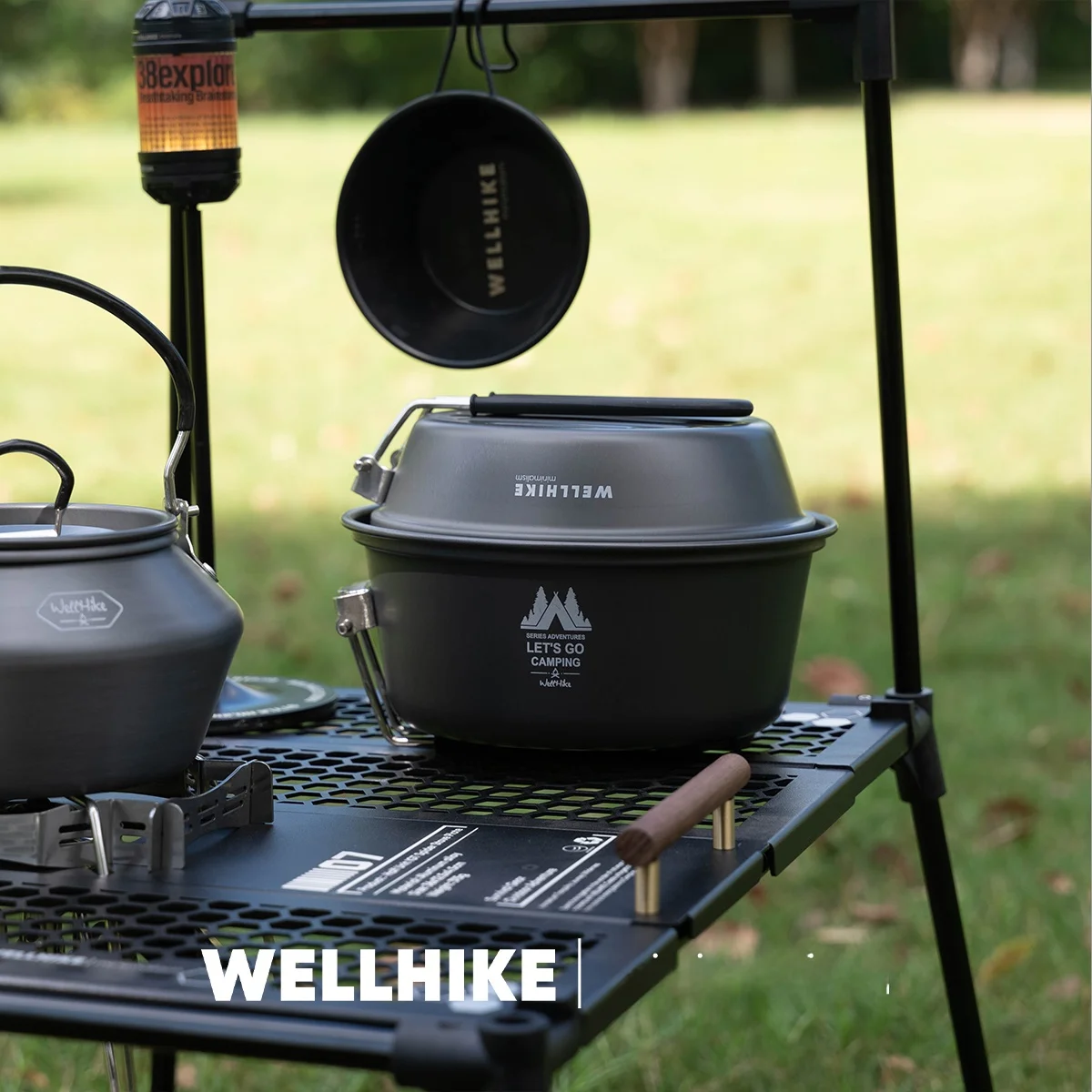 Outdoor Camping Three-Piece Set WELLHIKE Wild Trace IGT Pot Soup Pan Fried Pan Water Boiler for Hiking And Self-Driving Tours
