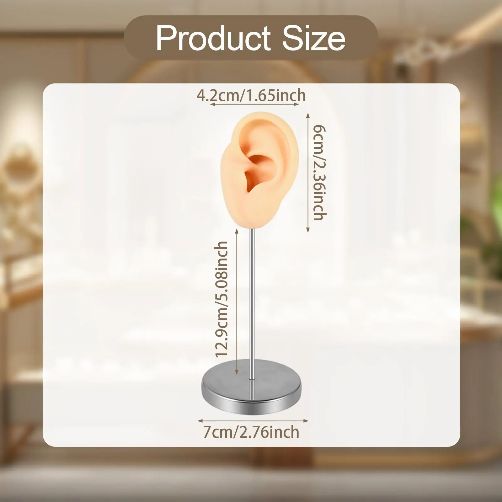 Realistic Silicone Ear Model, Earring Display Prop