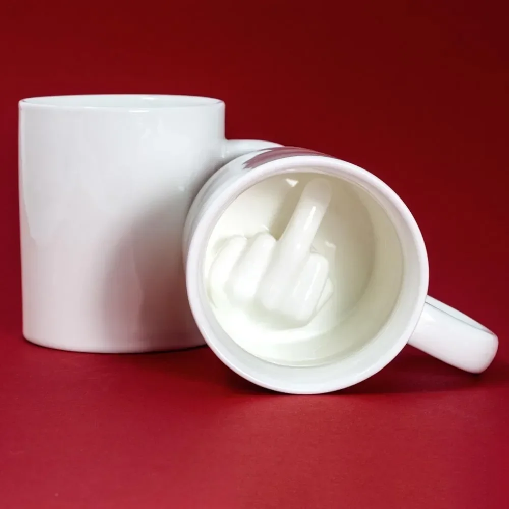 Creative Coffee Mug Ceramic Middle Finger Funny Cup for Office Coffee Milk Tea Cups Porcelain Personality Gifts Home Bar Decor