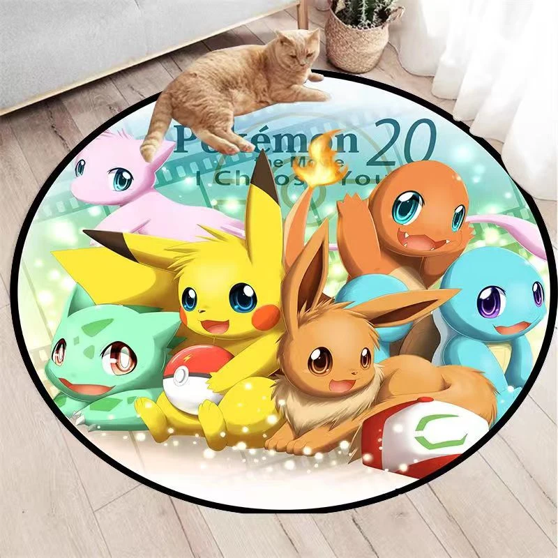 Pokemon Pikachu Charizard Cushion Anime Non-slip Kawaii Cartoon Carpet Bathroom Mat Eevee Squirtle Christmas Birthday Gift Toys