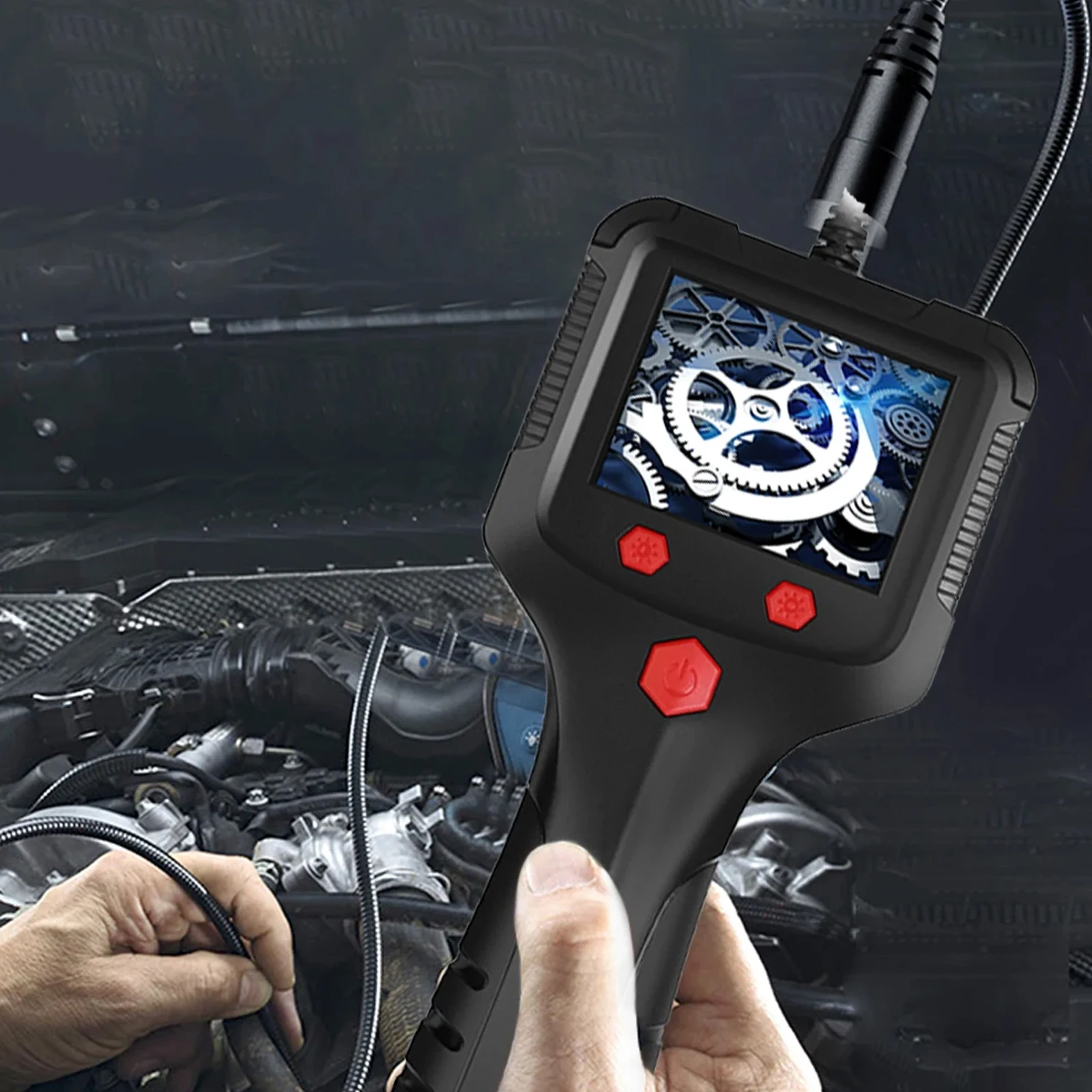 

2.4" 1080P High-Definition Endoscope Camera for Car Engine Repairing, IP67 8mm Lens Industrial Borescope Inspection Camera