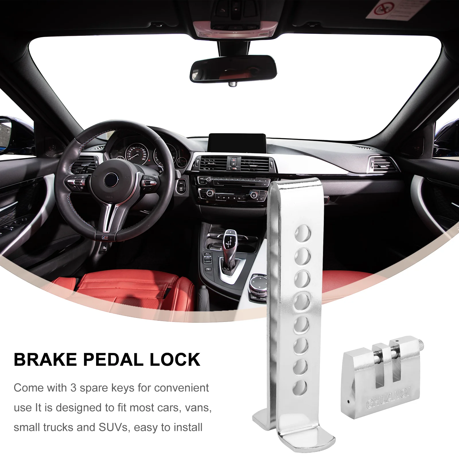 Brake Pedal Lock Peddle Clutch Anti Theft Car Clutches Stainless Steel Automatic