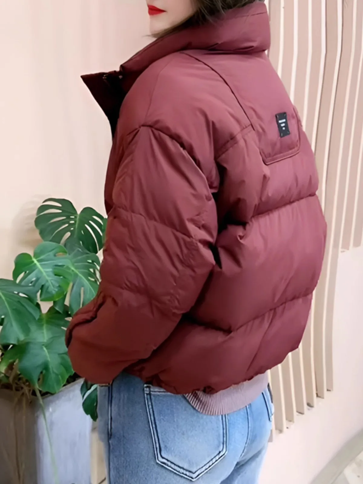 Casaco de Inverno Feminino com Gola Alta em Algodão, Tamanho Pequeno, com Capuz, Estilo Coreano, Corte Solto