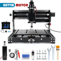 【EU US BR】3020 Plus GRBL CNC Laser Router Milling Woodworking Engraving Machine + 500W DC Spindle + Offline Controller