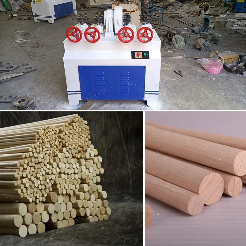 Automatic Wood Round Rod Milling Rounding Machine Wooden Rod Making Equipment for Woodworking Factory Processing
