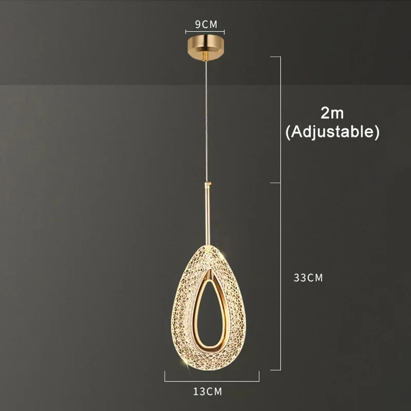 Noordse luxe plafondkroonluchter, warm licht, nachtkastje, hoogwaardige LED-kroonluchter, binnendecoratie restaurantkroonluchter - afbeelding 1
