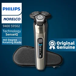 Philips Norelco Shaver 9000 S9502 Series, Dual Steel Precision Blades, Motion Control Sensor ComfortGlide Rings, 360° Contour He