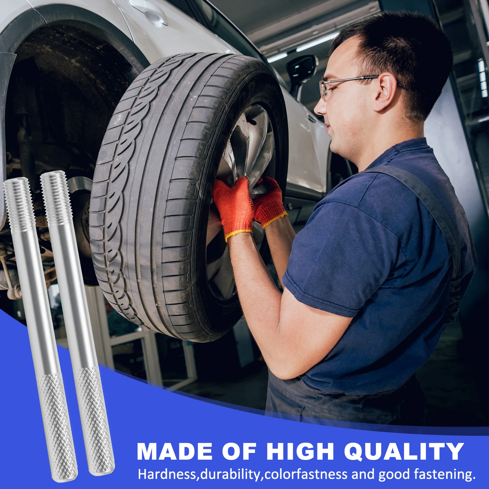 Wheel Hanger Alignment Pin Tight Grip Knurled End Wheel Fixing High Strength Universal Fit Metal for Vehicles view 3