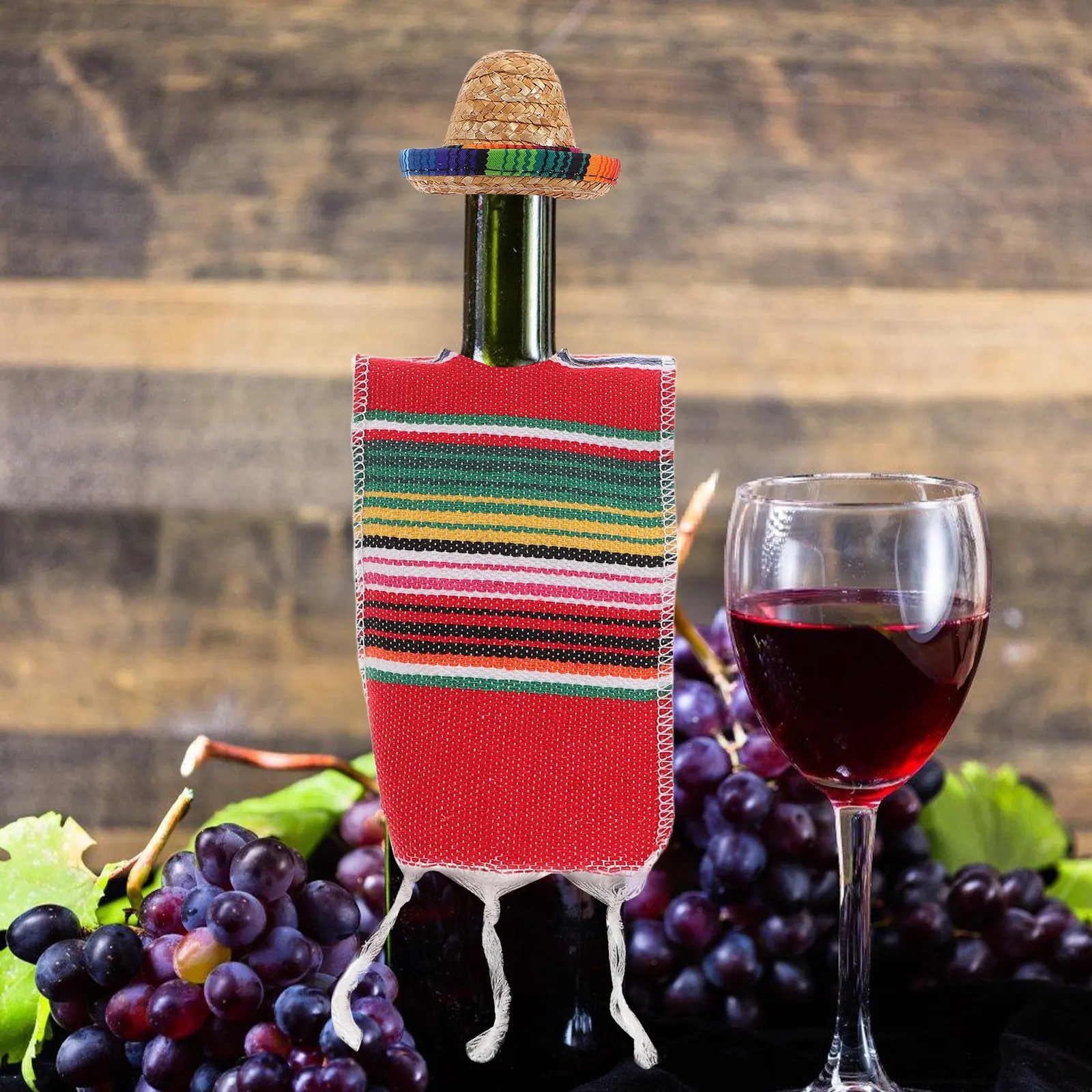 Wine Beer Hat - مجموعة واحدة من زينة الزجاجات المكسيكية: