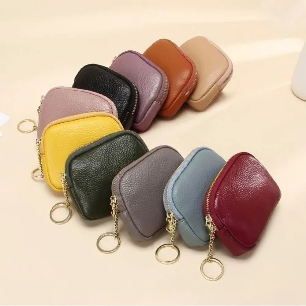 New PU Leather Short Wallet Multiple Card Slots Zipper Card Holder Multi-purpose Mini Wallet Women