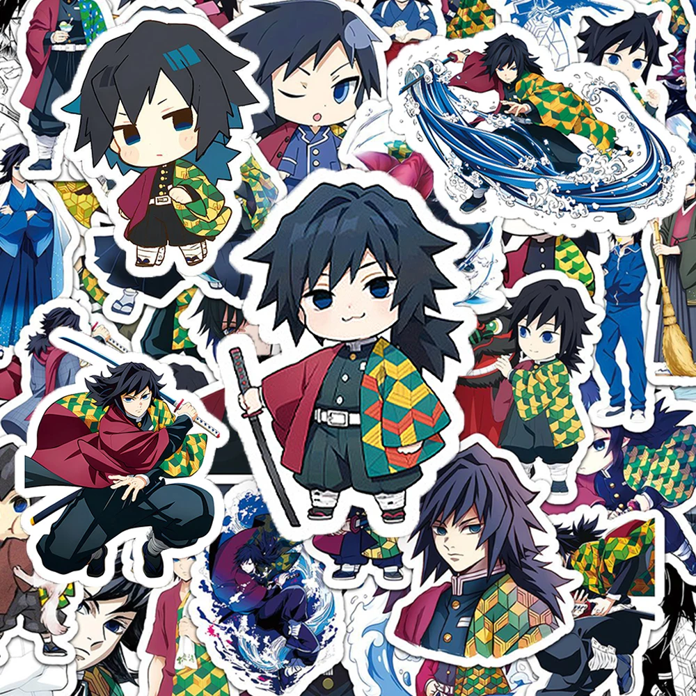 10/30/50pcs Cute Demon Slayer Anime Tomioka Giyuu Stickers Funny Cartoon Decals Skateboard Suitcase Phone Car Sticker Decoration