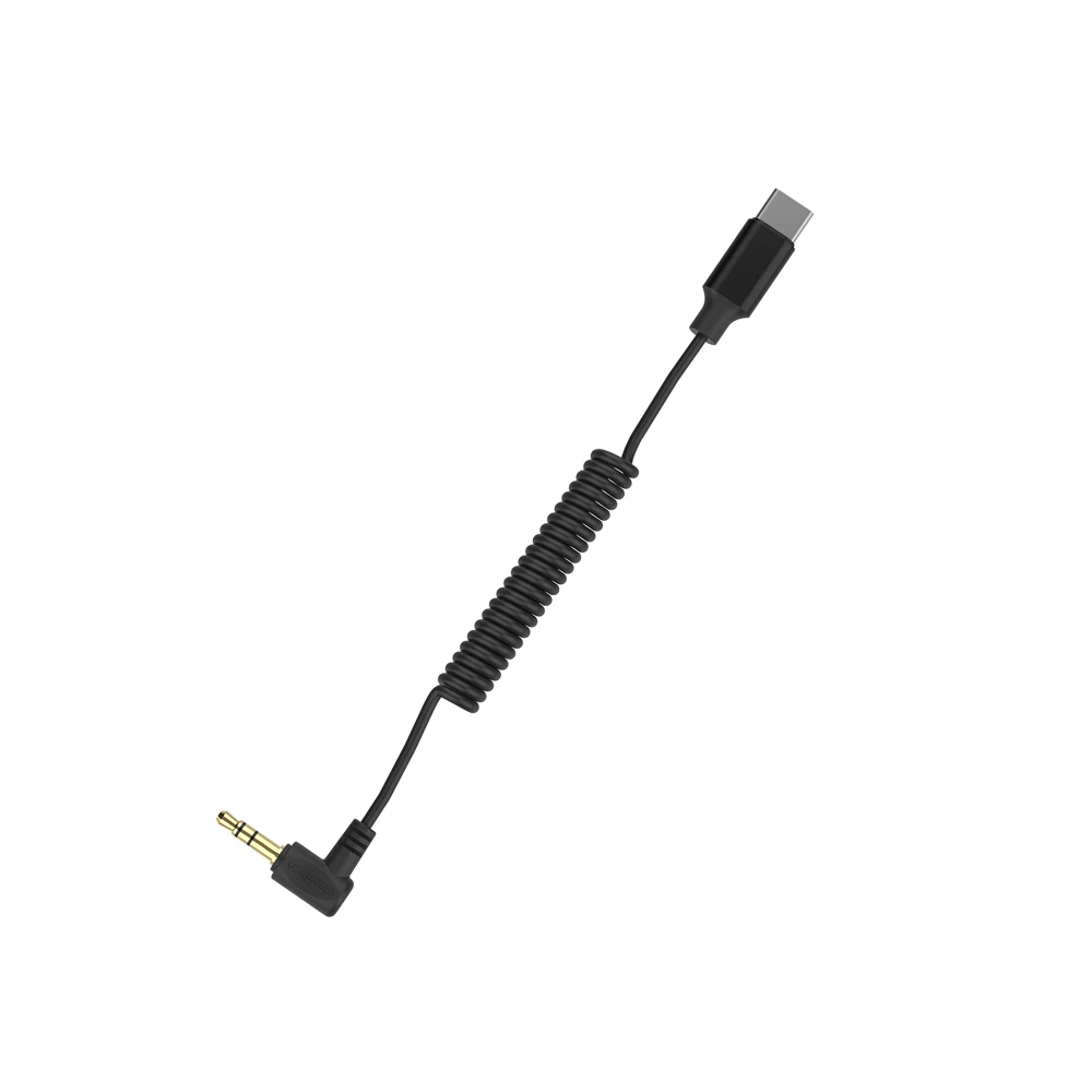كابل إخراج الصوت Comica CVM-D-UC II 3.5 ملم TRS إلى USB-C 60 سم مع شريحة ADC، طرف مطلي بالذهب، مادة TPU لنظام Android
