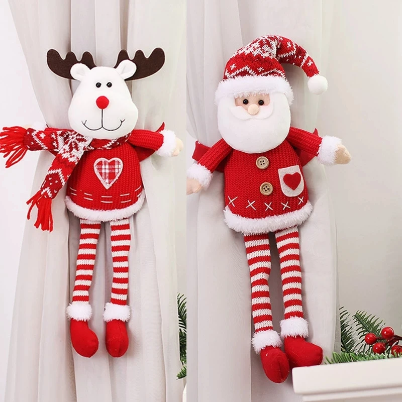 

New Knitting Fabric Long Legs Doll Curtain Holding Cartoon Elderly Curtain Buckle Door Curtain Buckle New Year Home Dressing